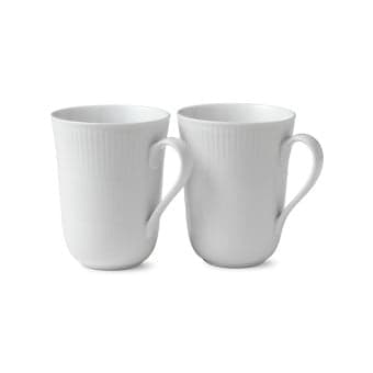 Royal Copenhagen White Fluted Mugg 33 cl 2st