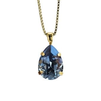 Caroline Svedbom Mini Drop Necklace Denim Blue Gold