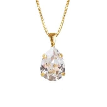 Caroline Svedbom Classic Drop Necklace Crystal Gold