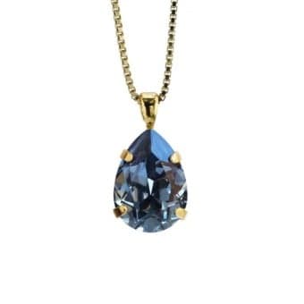 Caroline Svedbom Classic Drop Necklace Denim Blue Gold