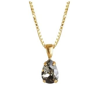 Caroline Svedbom Mini Drop Necklace Black Diamond Gold